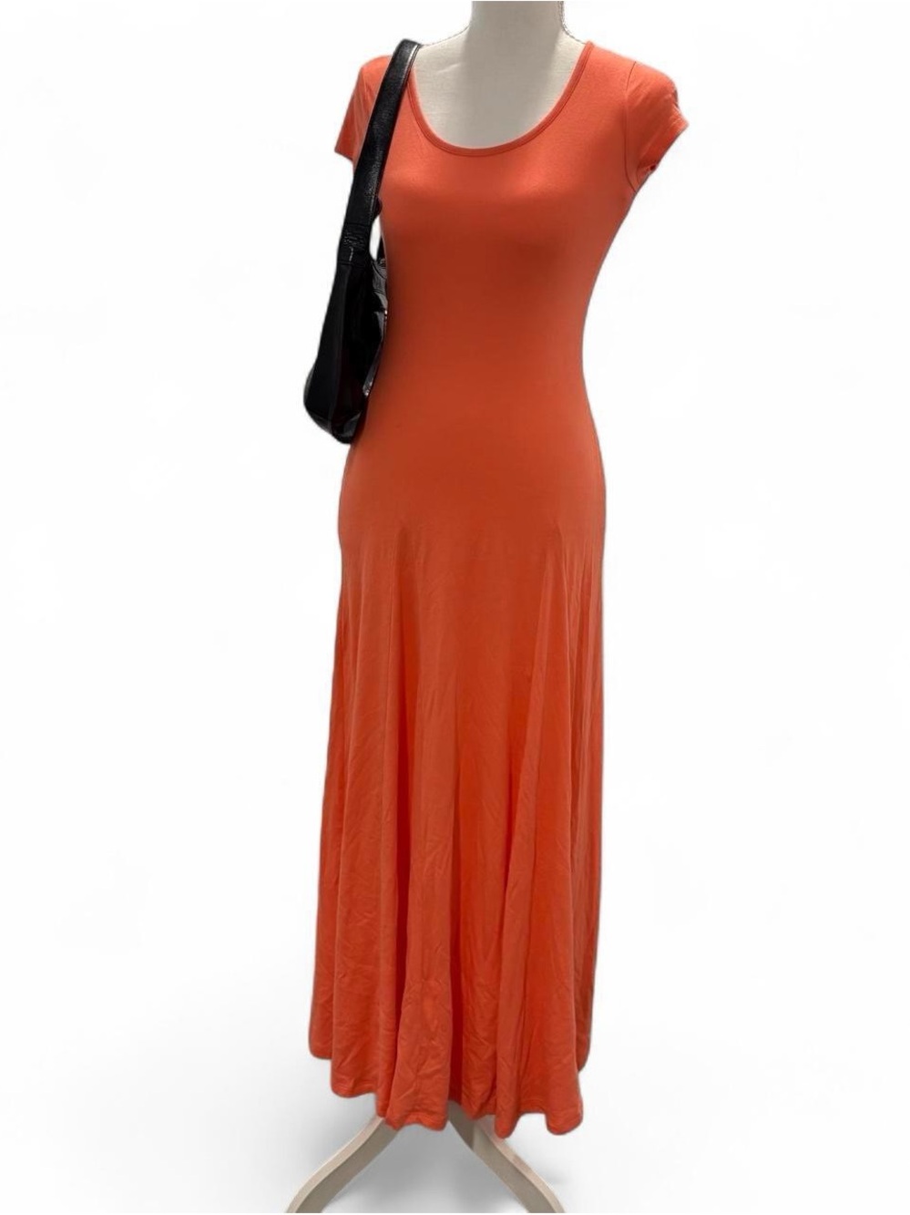 Lauren Ralph Lauren Orange Scoop Neck Short Sleeve Maxi Dress
